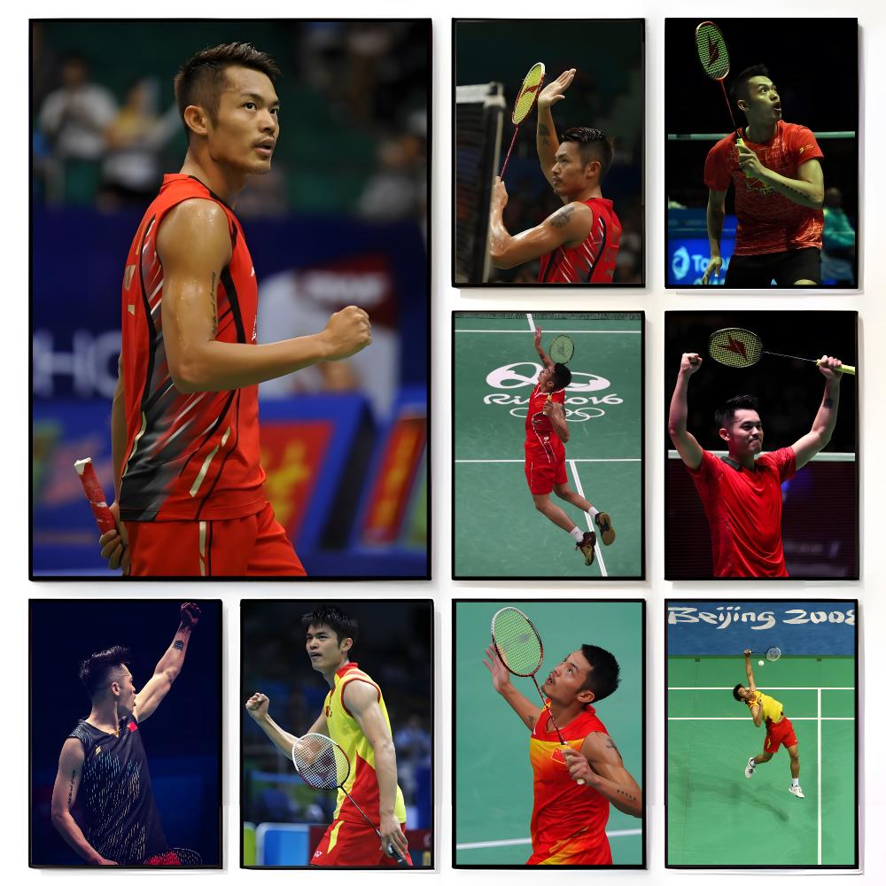 Badminton Legend - Plakat z legendarnym badmintonerem Lin Danem,